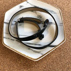 Origami Owl black double wrap leather bracelet